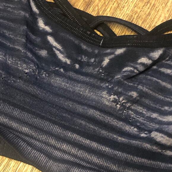 NWOT Free People Movement Black Bleach Barely There Seamless Yoga Sports Bra - Picture 8 of 15